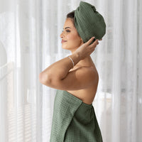 Bambury's Matrix Microfibre Hair Wrap in Moss Green