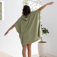 Adult Zip Front Poncho Olive