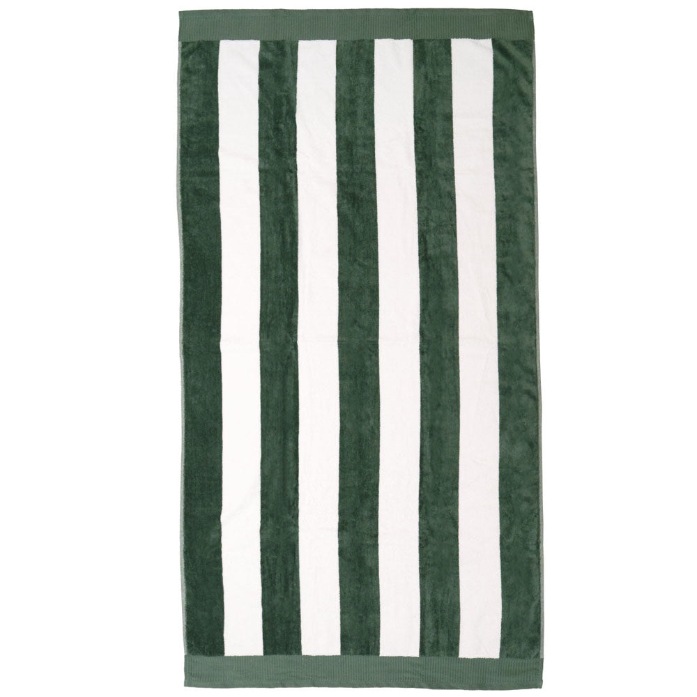 Bambury's Classic Stripe Beach Towel Moss