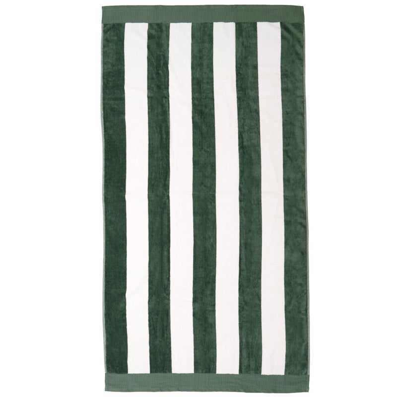 Bambury's Classic Stripe Beach Towel Moss
