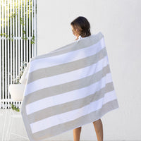 Classic Stripe Beach Towel - Pebble