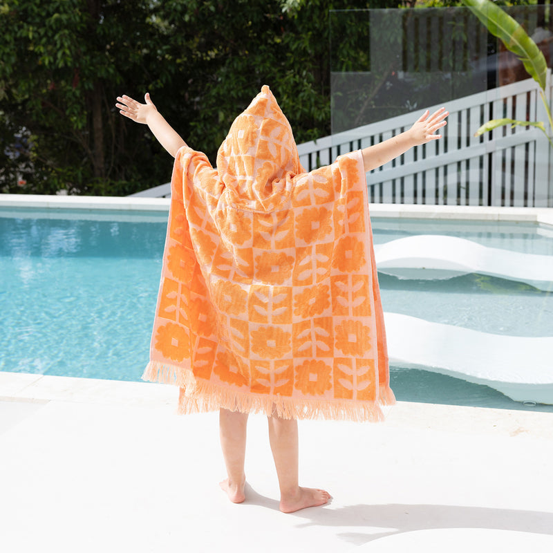 HiLo Kids Poncho Bloom - Peach