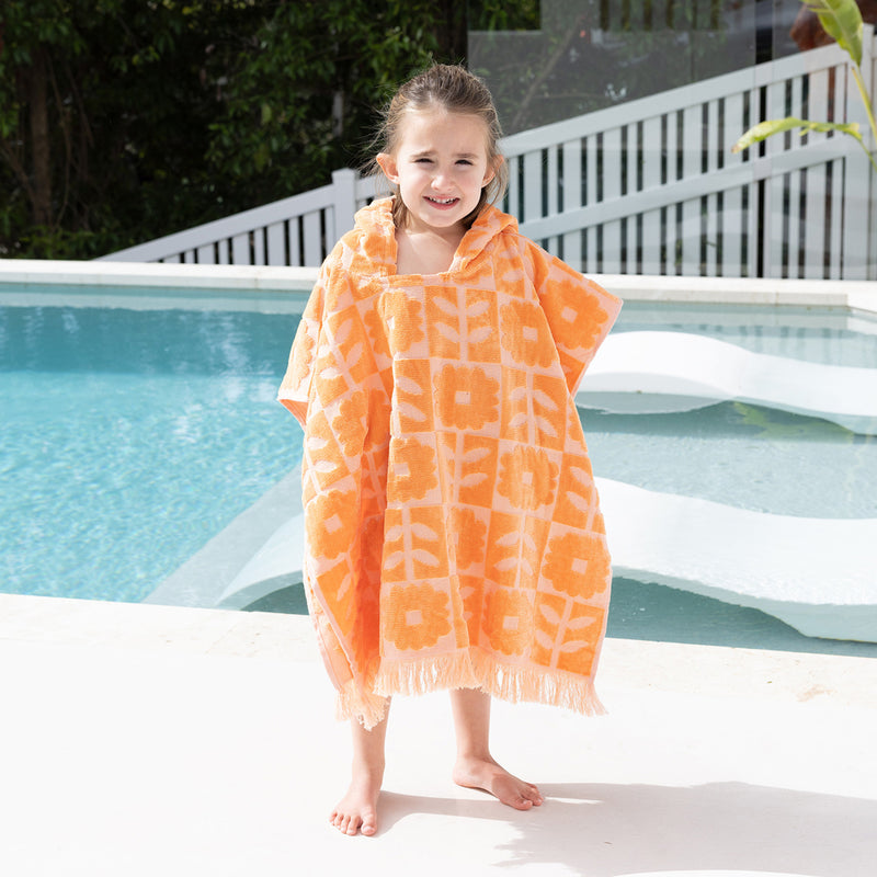 HiLo Kids Poncho Bloom - Peach