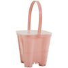 Matching pink plastic castle sand bucket with a handle. Comes packed with our Kids Poncho Pal.