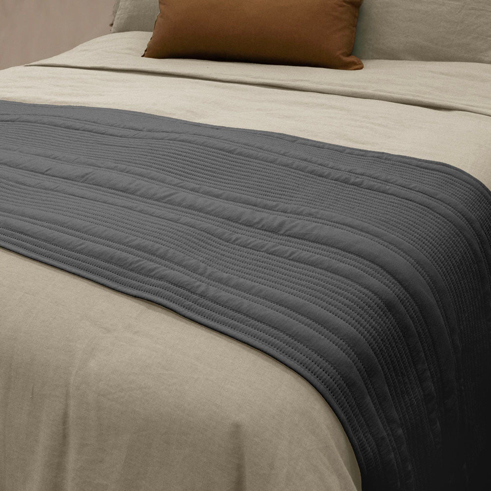 Flinders Bed Runner - Charcoal