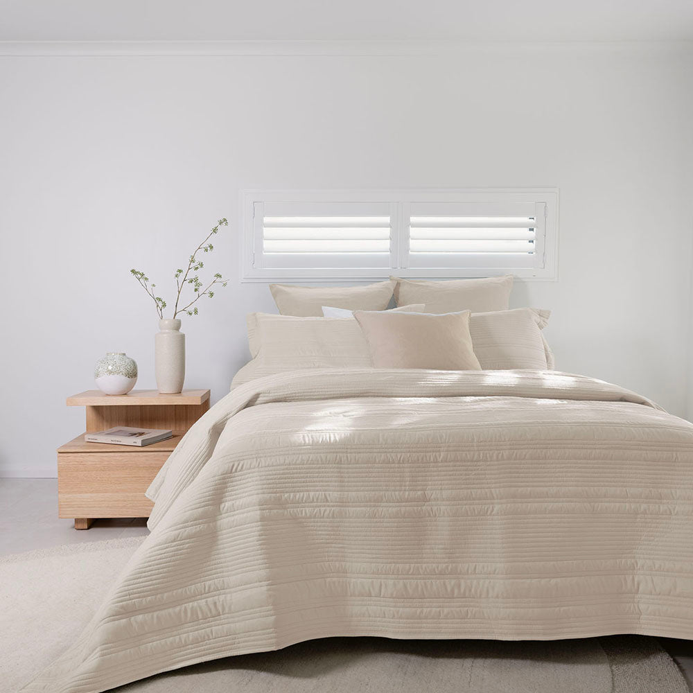 Bambury's Flinders Embossed Coverlet Set - Pebble