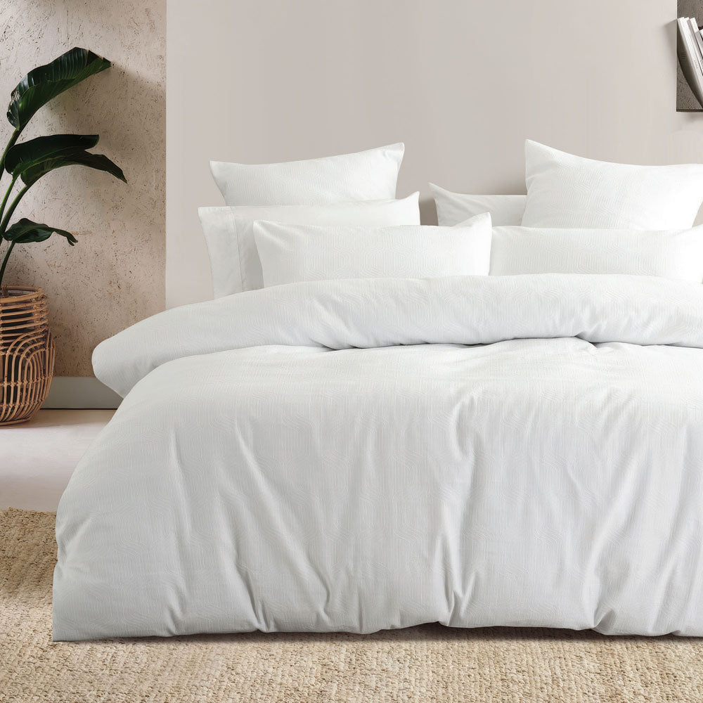 Ogee Jacquard White European Pillowcase