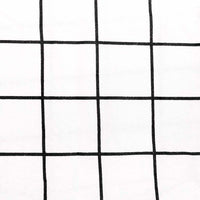 Grid Black Flannelette Fitted Sheet Set