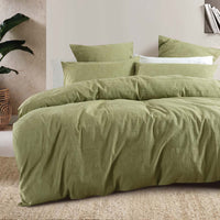 Acacia Jacquard Quilt Cover Set - Pear