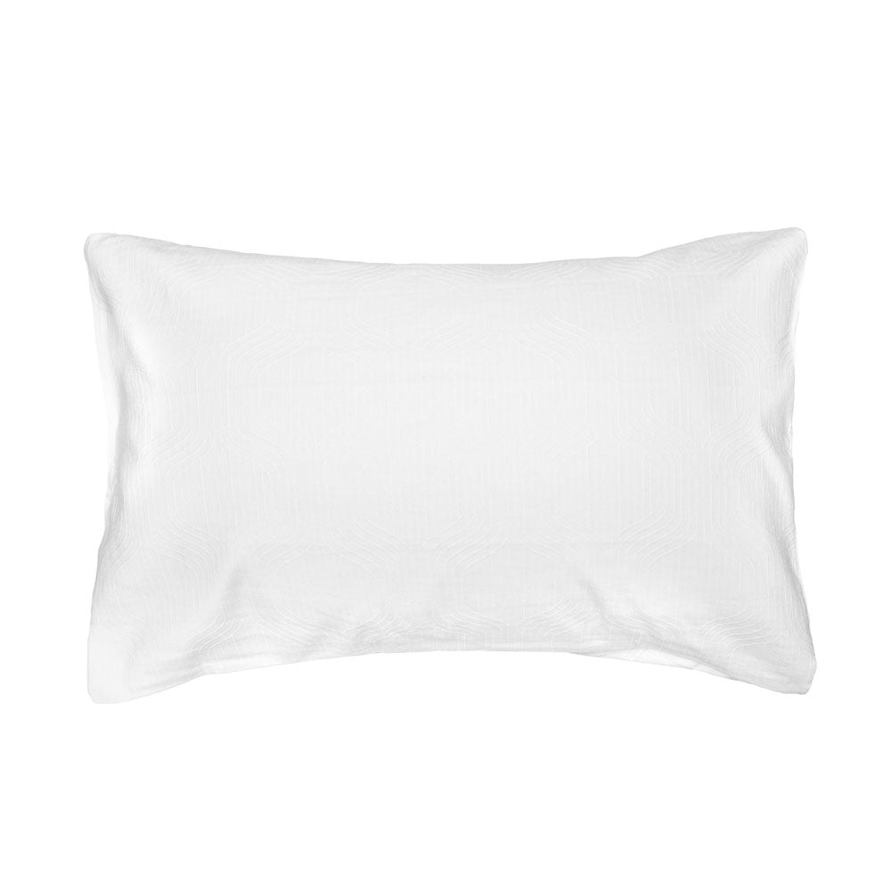 Ogee Jacquard Quilt Cover Set - White