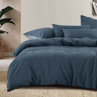 Tide Jacquard Quilt Cover Set - Denim