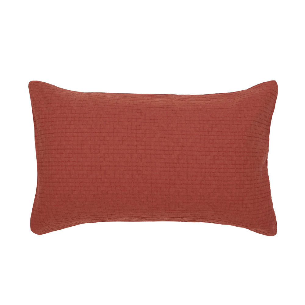 Trellis Jacquard Quilt Cover Set - Brick