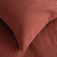 Trellis Jacquard Quilt Cover Set - Brick