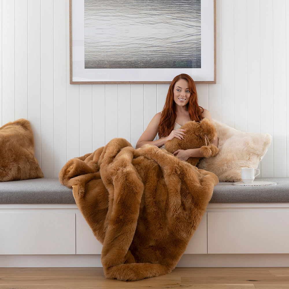 Luxury Faux Fur Hot Water Bottle - Fawn