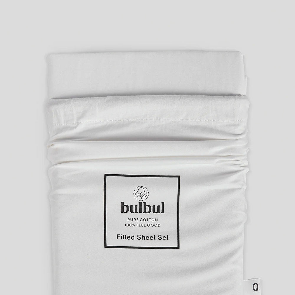 BB Fitted Sheet Set - White