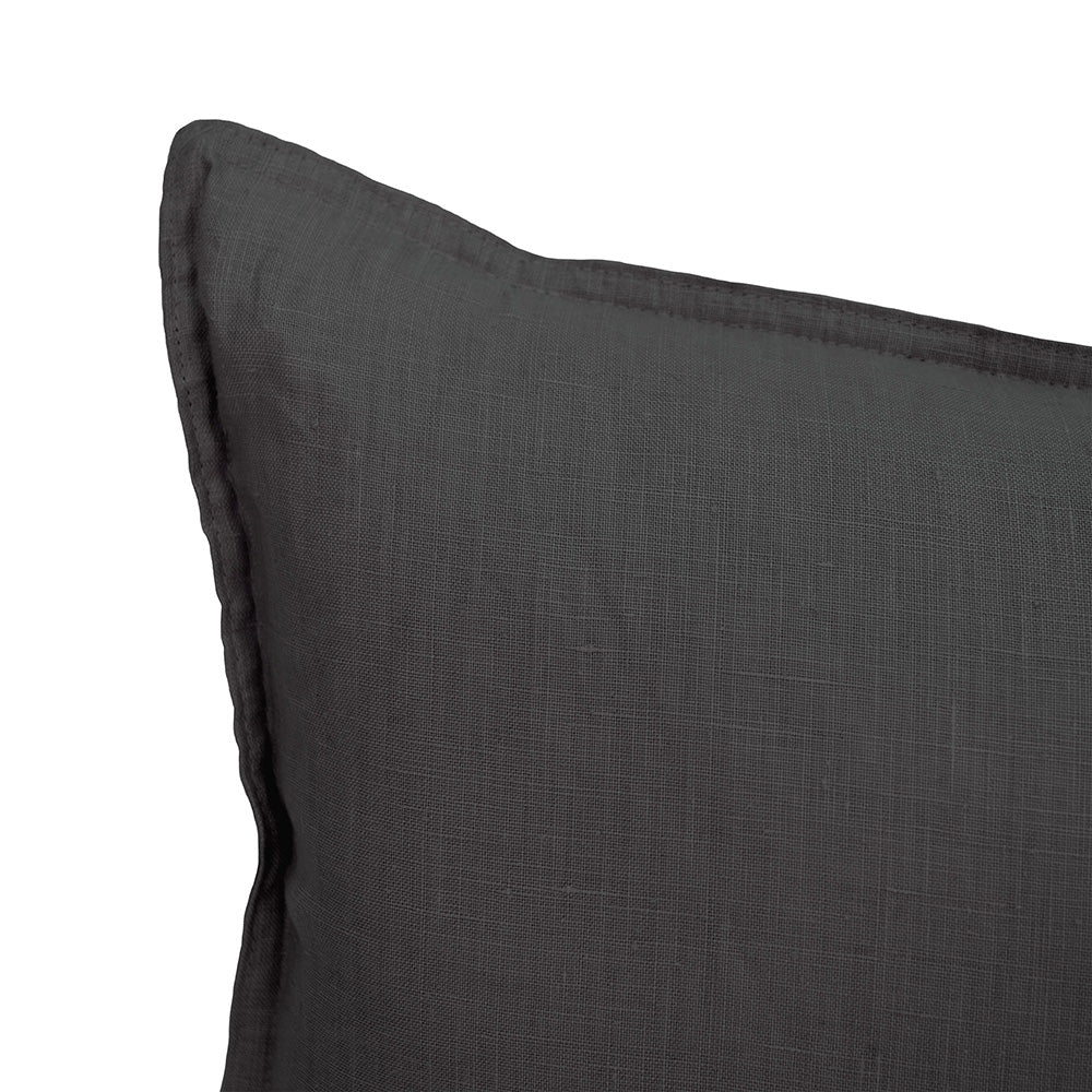 Linen Rectangle Cushion - Charcoal