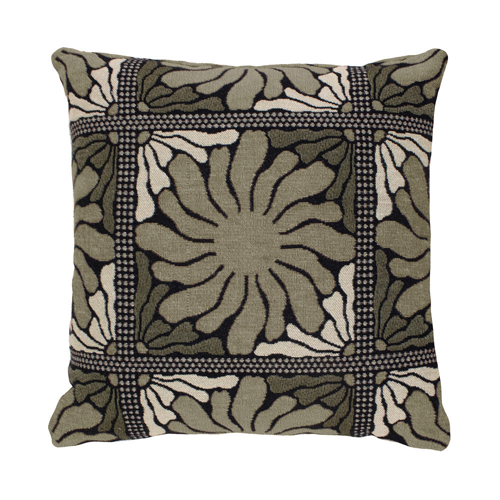 Zinnia Square Cushion - Moss