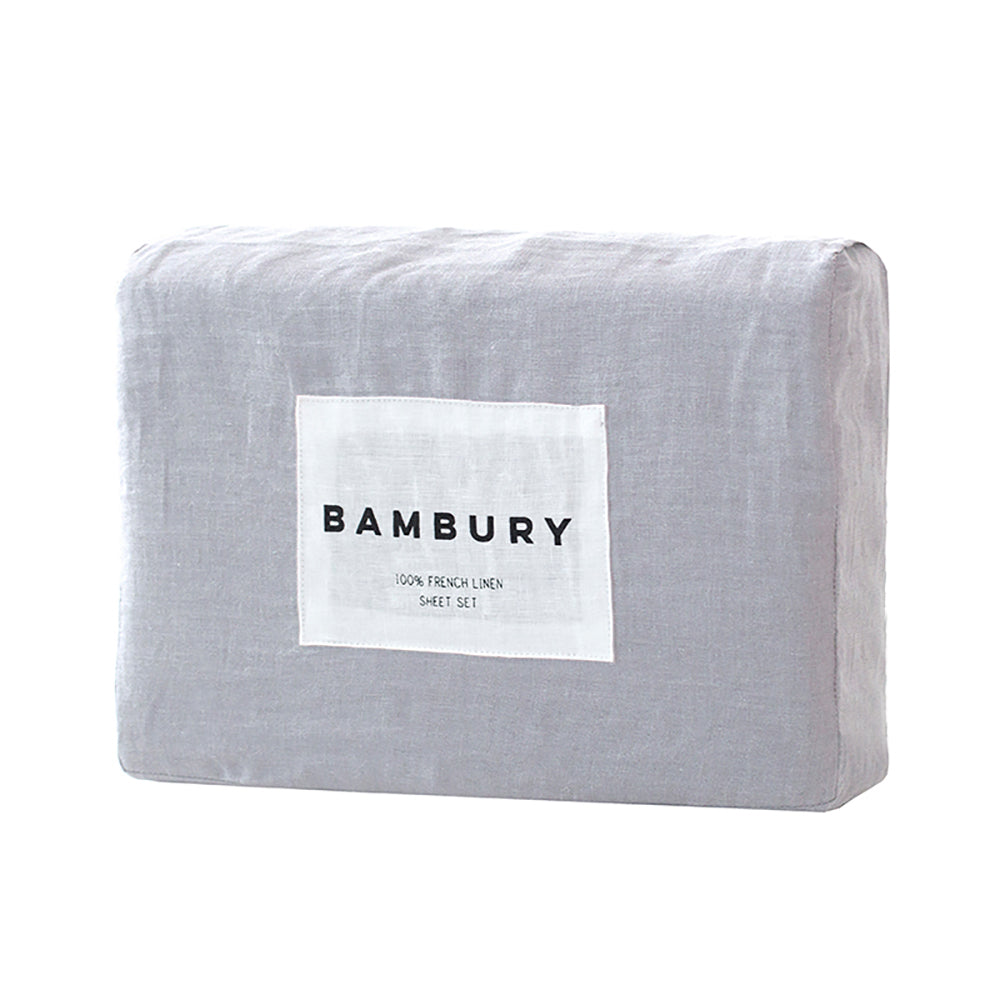 Bambury's French Flax Linen Sheet Set - Silver