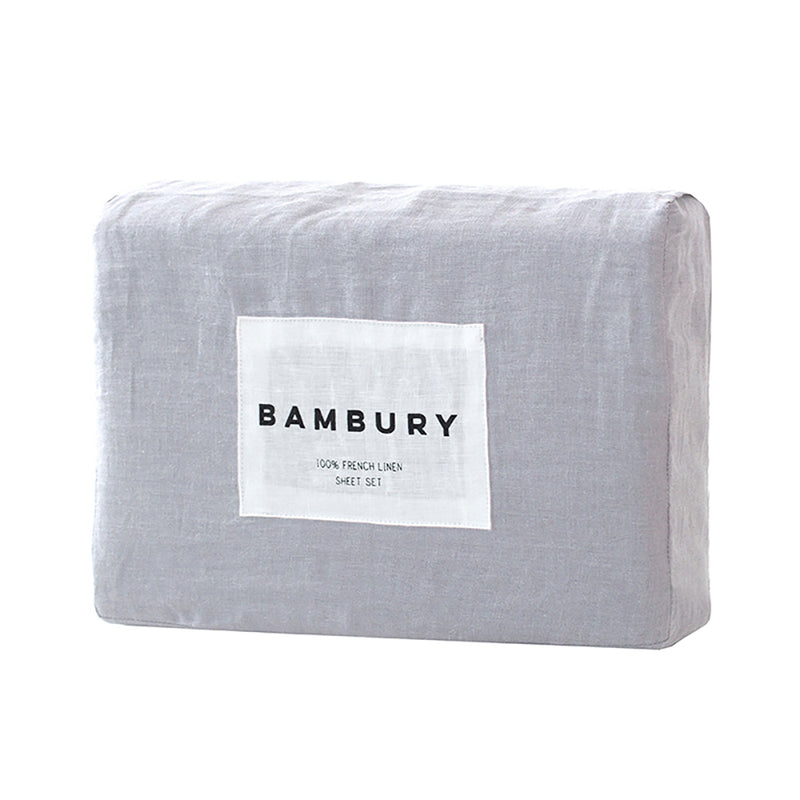 Bambury's French Flax Linen Sheet Set - Silver