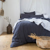 Bambury's French Flax Linen Quilt Cover Set - Charcoal