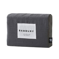 Bambury's French Flax Linen Quilt Cover Set - Charcoal