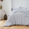 Bambury's French Flax Linen Quilt Cover Set - Silver