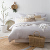 Bambury's French Flax Linen Quilt Cover Set - Silver