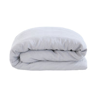 Bambury's French Flax Linen Quilt Cover Set - Silver