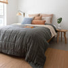 French Flax Linen Quilted Coverlet