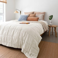 French Flax Linen Quilted Coverlet