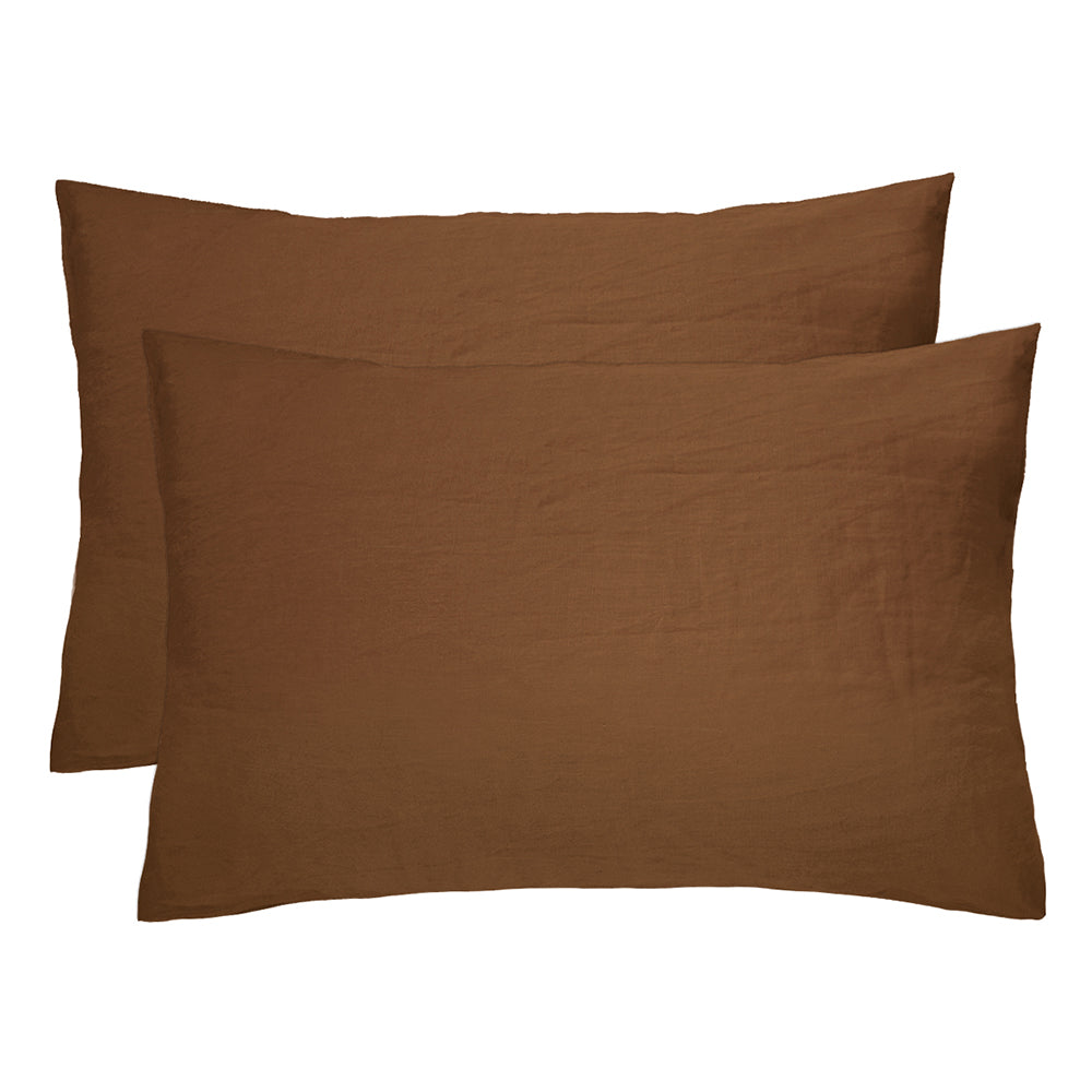 Bambury's Linen Pillowcase Pair Hazel