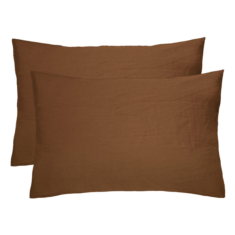 Bambury's Linen Pillowcase Pair Hazel
