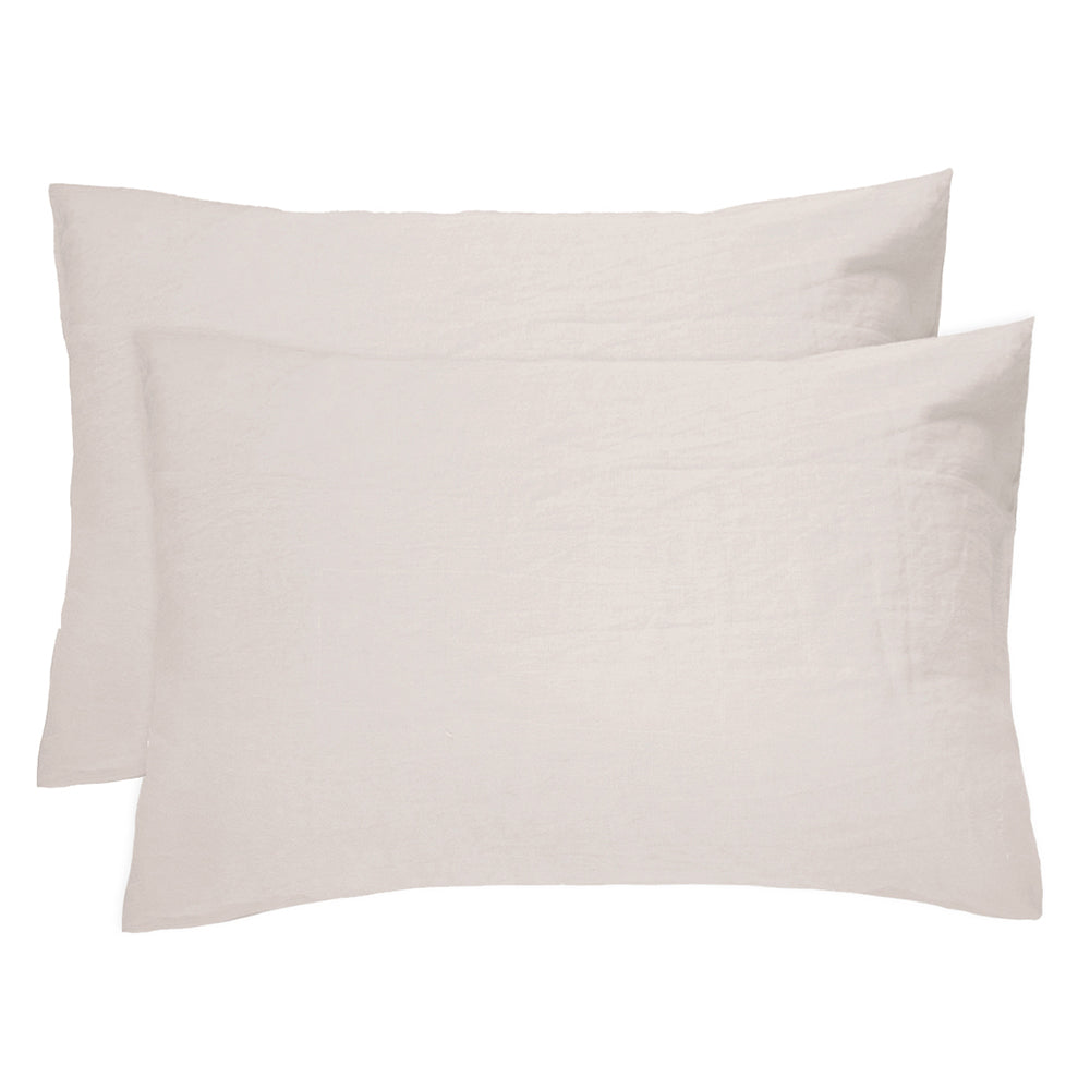Bambury's Linen Pillowcase Pair Pebble