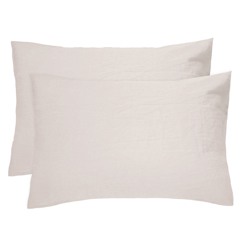 Bambury's Linen Pillowcase Pair Pebble