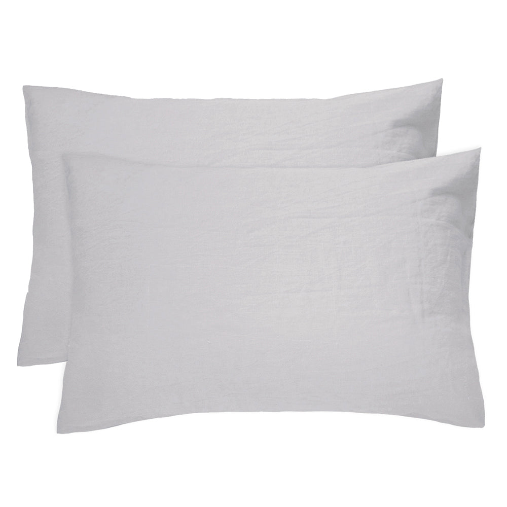Bambury's Linen Pillowcase Pair Silver