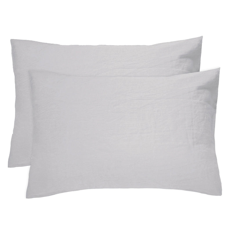 Bambury's Linen Pillowcase Pair Silver