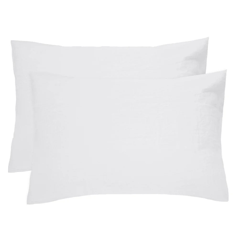 Bambury's Linen Pillowcase Pair White