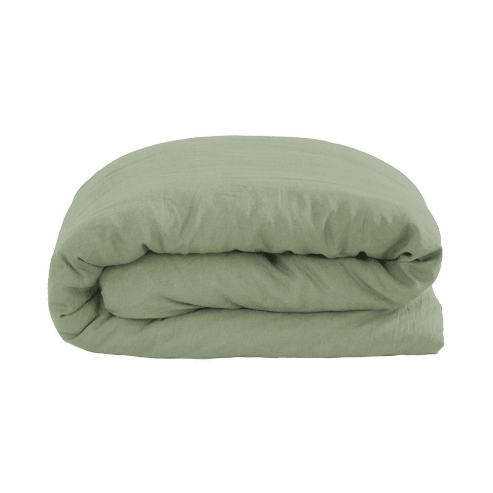 Bambury's French Flax Linen Quilt Cover Set - Sage