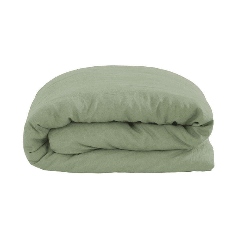 Bambury's French Flax Linen Quilt Cover Set - Sage