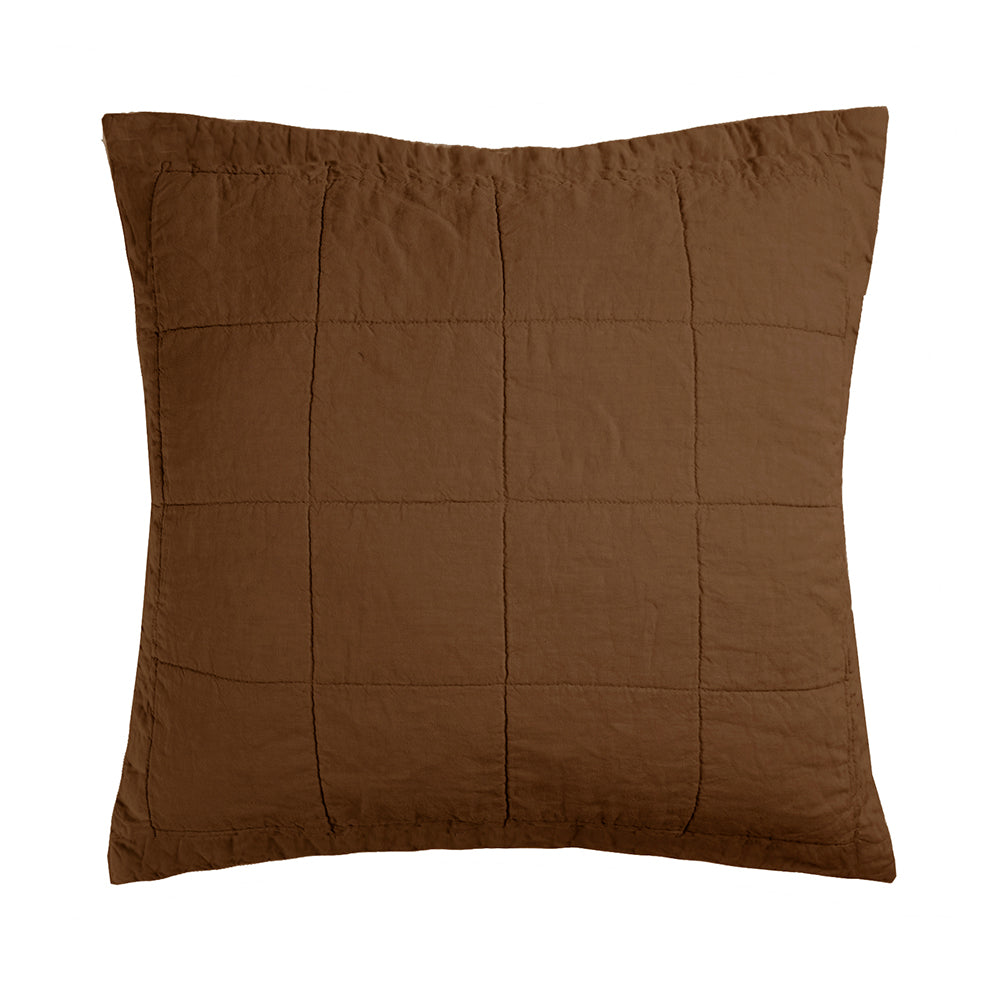 Bambury's Linen Quilted Euro Pillow Sham Hazel