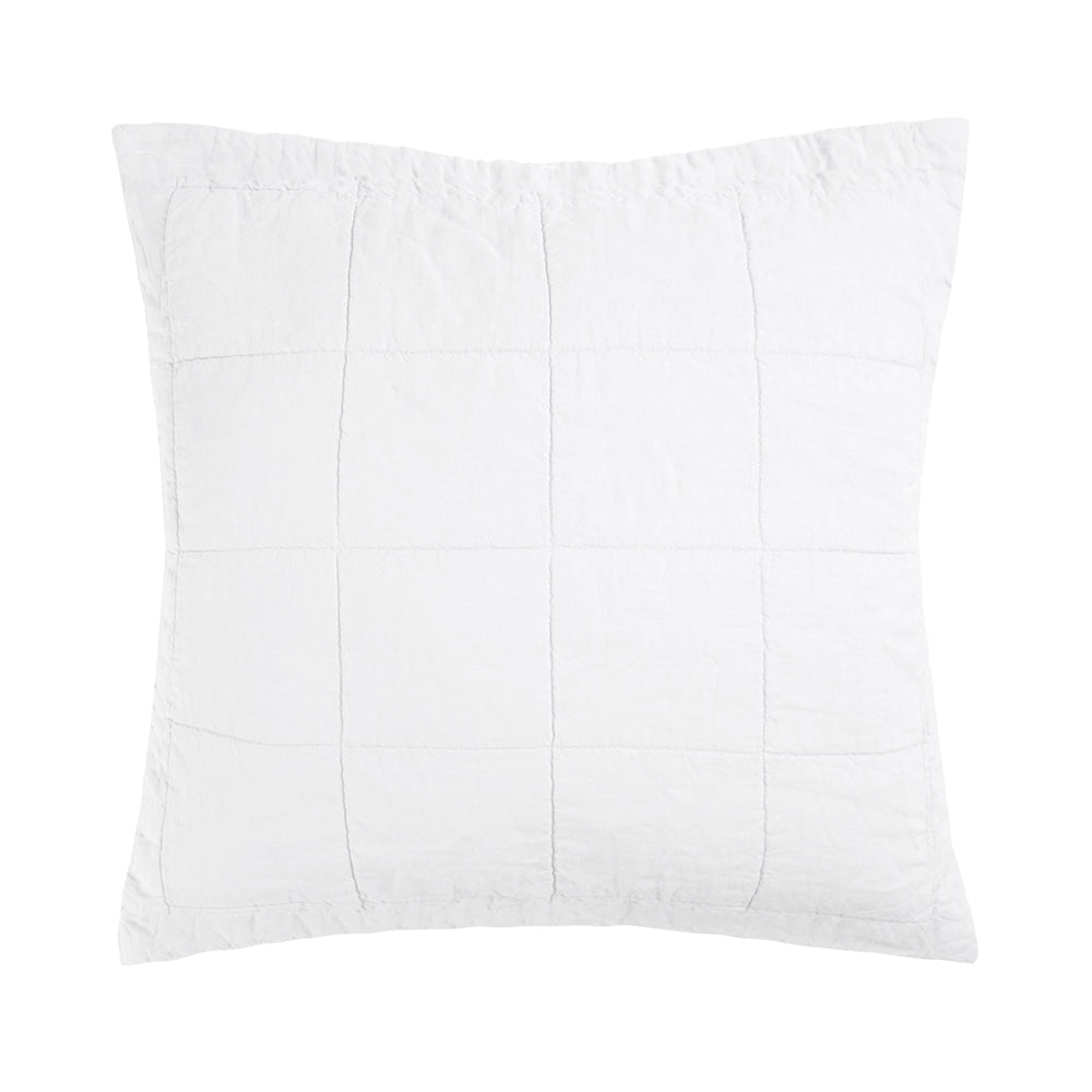 Bambury's Linen Quilted Euro Pillow Sham Ivory