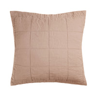 Bambury's Linen Quilted Euro Pillow Sham Tea Rose