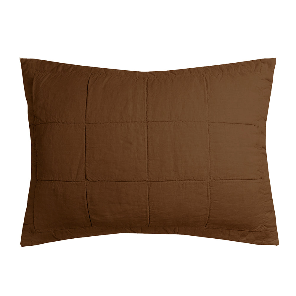 Bambury's Linen Quilted Pillow Sham Hazel