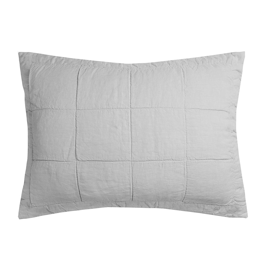 Bambury's Linen Quilted Pillow Sham Silver