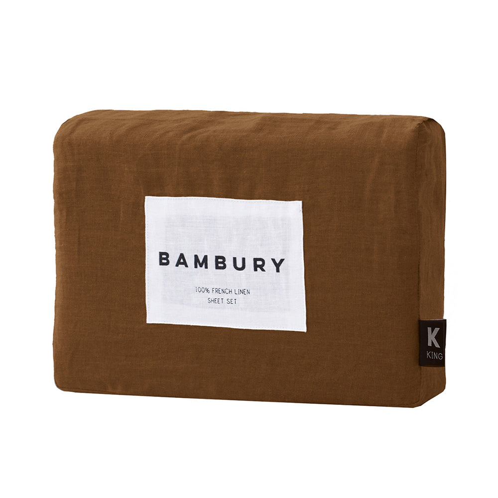 Bambury's French Flax Linen Sheet Set - Hazel