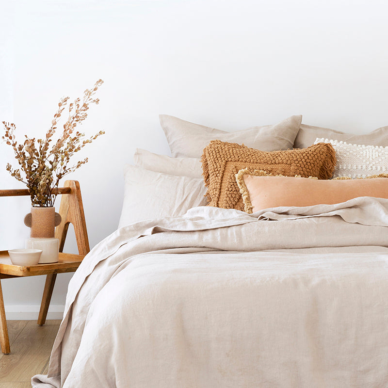 Bambury's French Flax Linen Sheet Set - Pebble