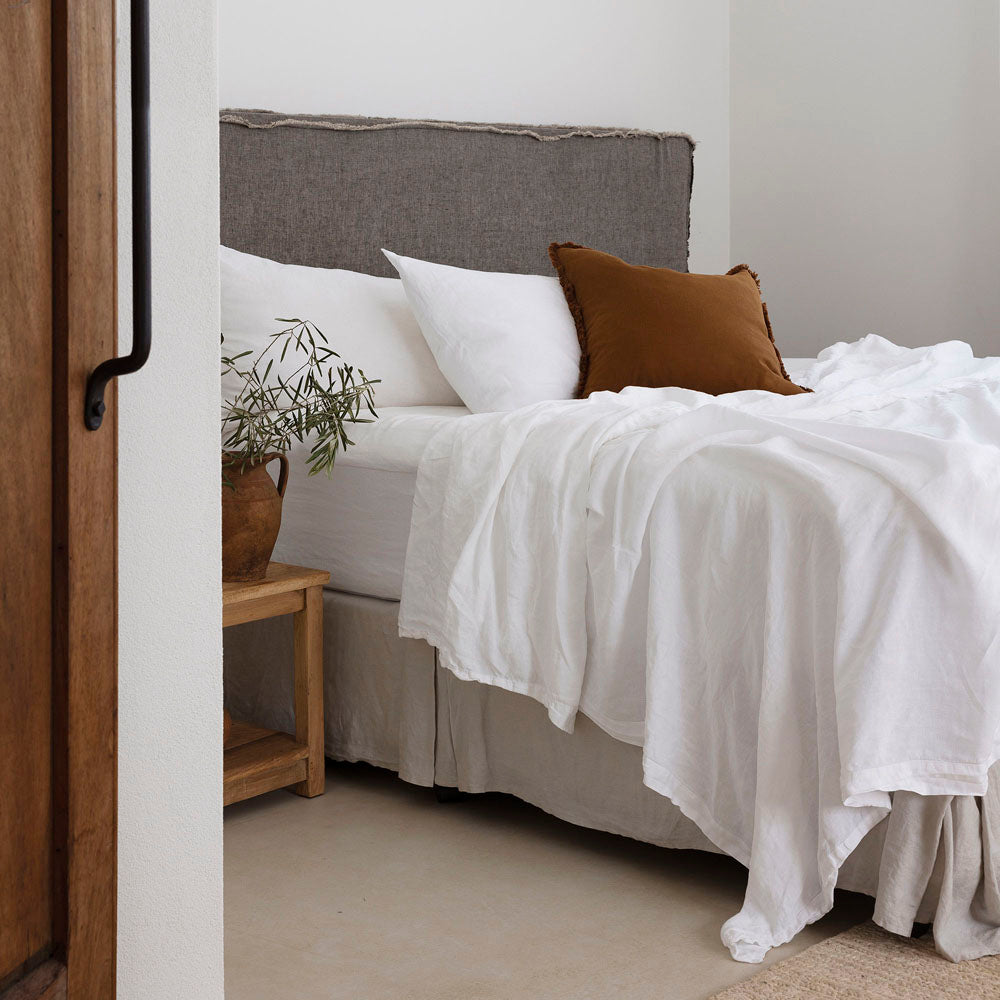 Bambury's French Flax Linen Sheet Set - White
