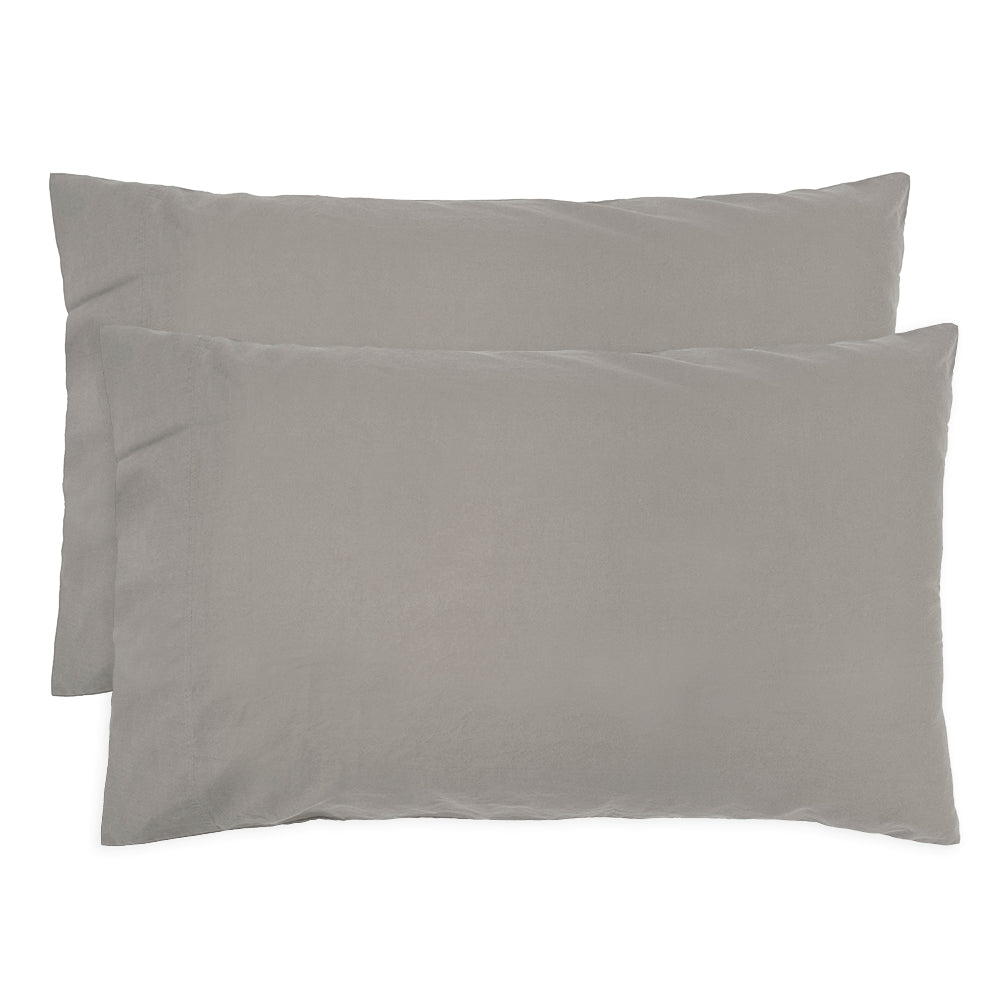 Bambury's Std Temple Organic Cotton Pillowcase Pair Grey