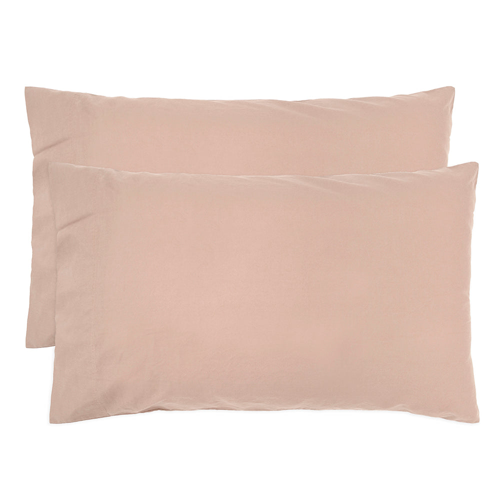 Bambury's Std Temple Organic Cotton Pillowcase Pair Rosewater