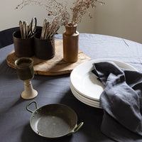 Bambury French flax linen Charcoal table linen